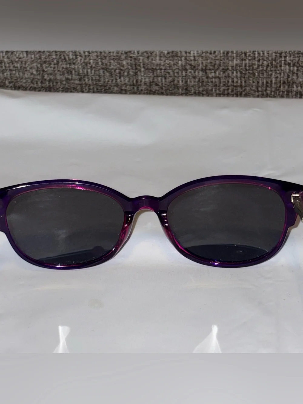 Betsey Johnson Sunglasses Womens Purple Half Rim Metal Frames 50-16-135 Floral